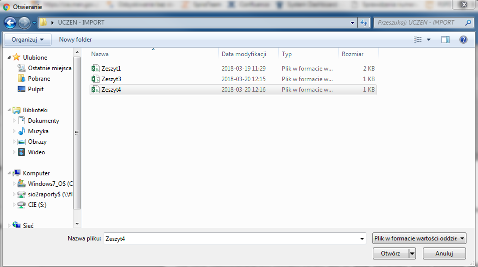 okno z widokiem na okno z zapisaniem pliku