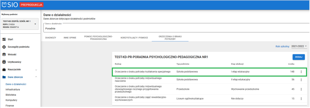 okno z widokiem na dane po modyfikacji
