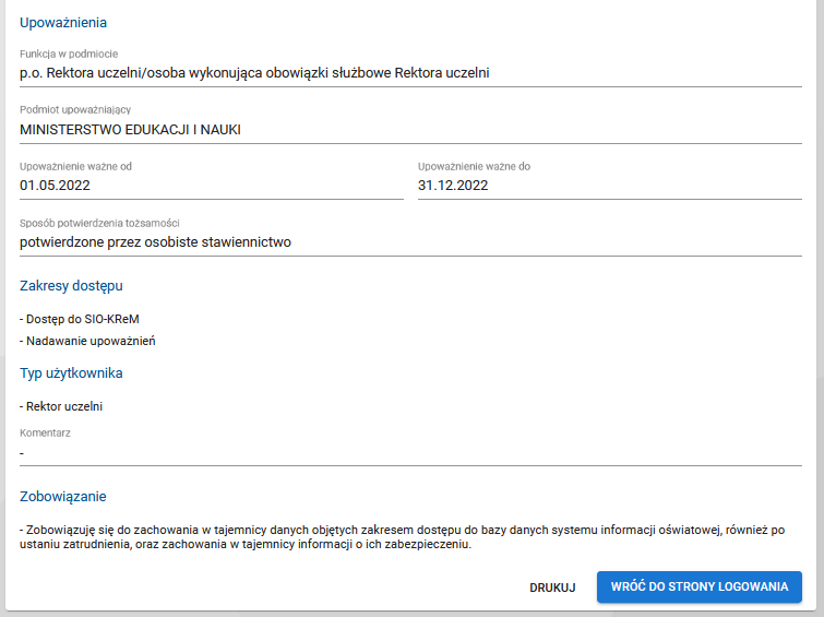 druga część okna wniosku