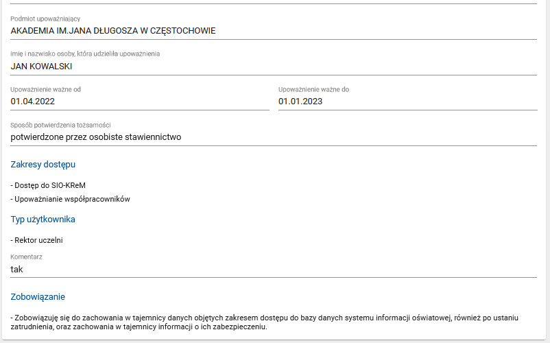 widok nr 2 na dane wniosku