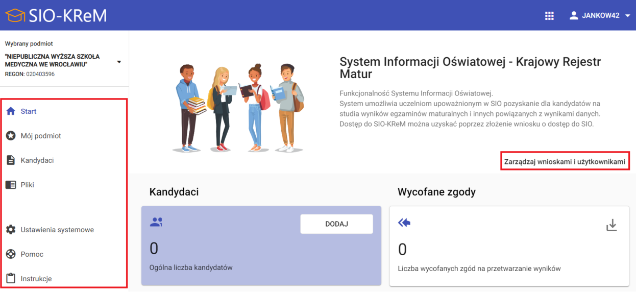 Okno z widokiem na Panel boczny