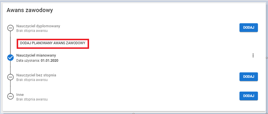okno z widokiem na planowany awans na wyższy stopień
