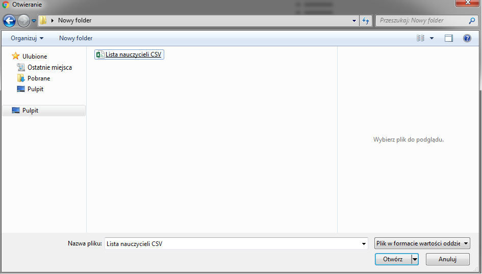 okno z widokiem na zapisanie pliku 