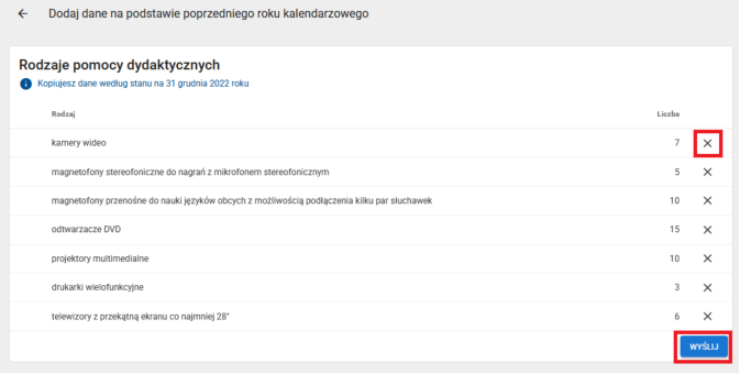 okno z widokiem na skopiowane dane gotowe do wysłania