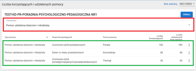 okno z widokiem na wybrany tym pomocy