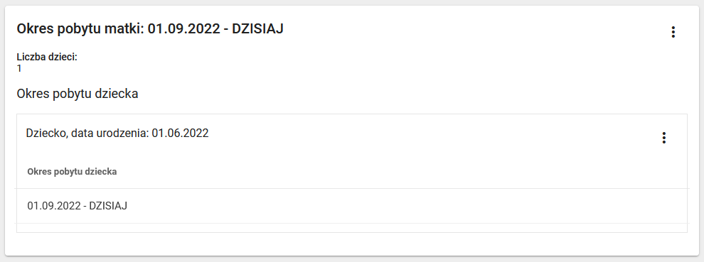 Okno z widokiem na wykazany pobyt dziecka