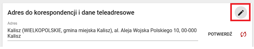 Okno z zaznaczoną opcją ołówka - funkcja modyfikacji