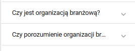 opcje wyszukania organizacji branżowych 