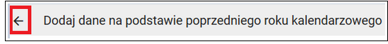 okno z widokiem na komunikat dodania danych na podstawie poprzedniego roku kalendarzowego