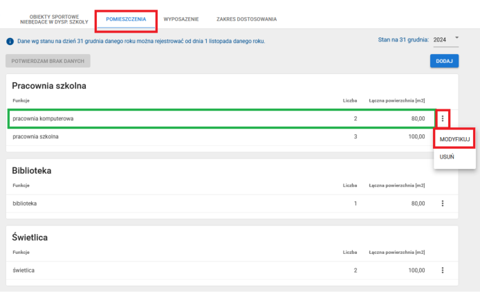 okno z widokiem na możliwość modyfikacji skopiowanych danych