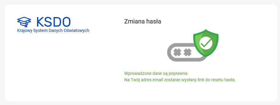 okno z komunikatem Wprowadzone dane są poprawne.