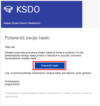 okno z komunikatem Wprowadzone dane są poprawne.