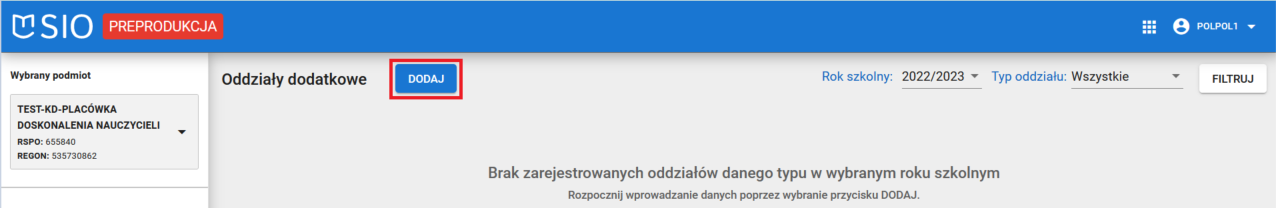 Okno z zaznaczonym przyciskiem dodaj