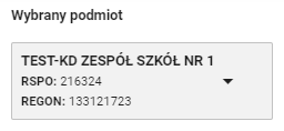 Widok na zespół placówek z opcją wyboru szkoły wchodzącej w struktury zespołu