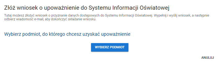 Okno wyszukiwania jednostki dla której ma zostać złożony wniosek