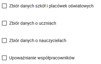 Widok zbioru danych w SIO do zaznaczenia przy składanym upoważnieniu