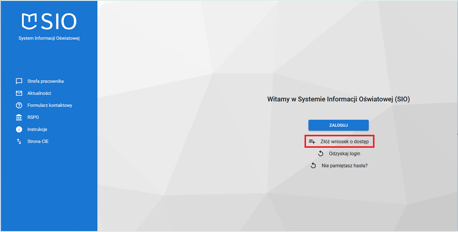 zaznaczona opcja złóż wniosek