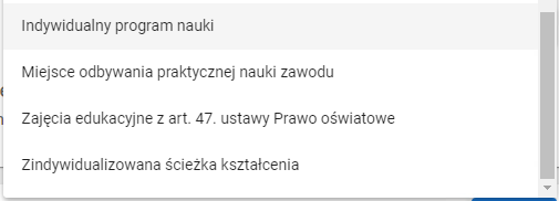 Okno z widokiem na listę pozostałych danych dziedzinowych do wyboru ciąg daszy