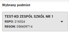 Widok na zespół placówek z opcją wyboru szkoły wchodzącej w struktury zespołu