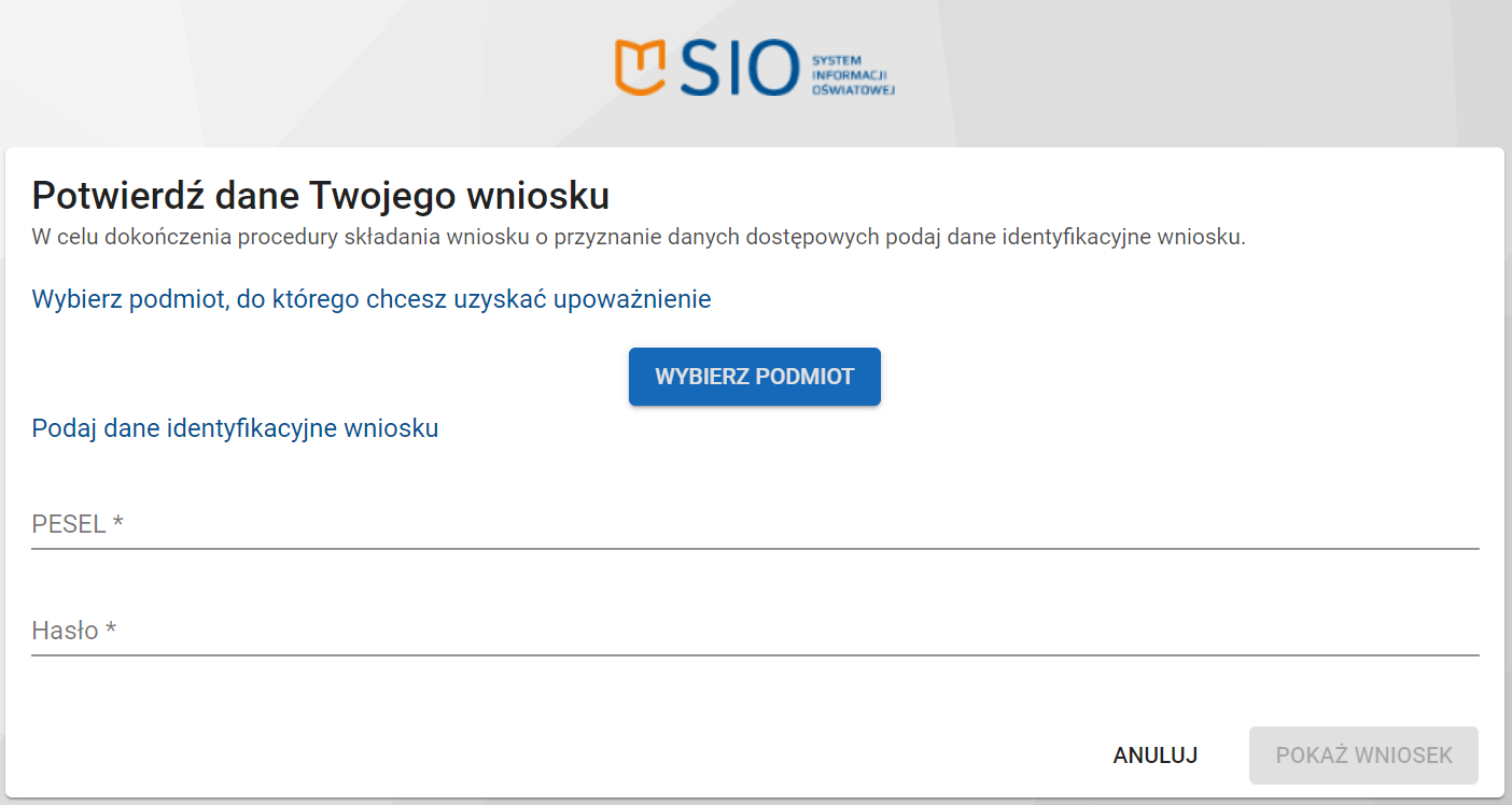 okno potwierdzania danych