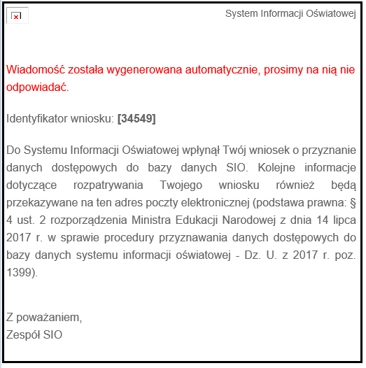 Treść maila jaki wpływa