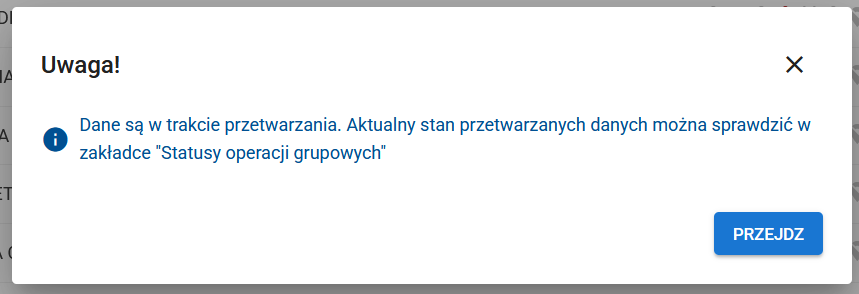 komunikat o stanie przetwarzania danych 