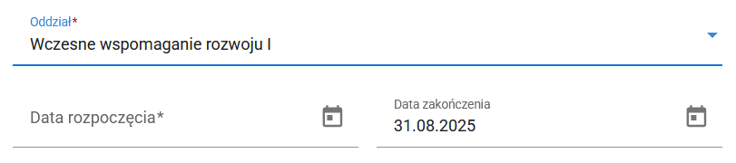 okno z polem do określenia daty przypisania