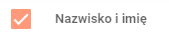pole zaznaczonego checkboxa przy kolumnie nazwisko i imię