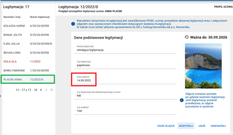 zapisane dane po modyfikacji 